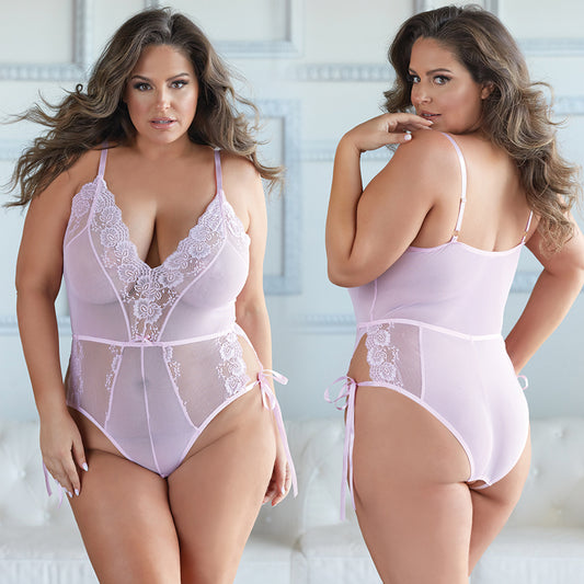 Allure Lingerie Diva Collection Belle Teddy - Pink 1X/2X