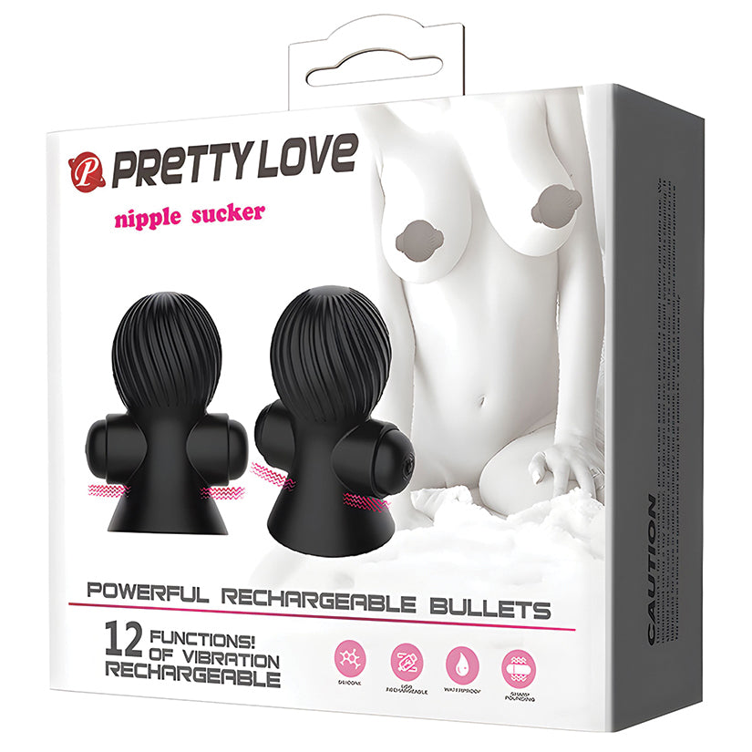 Pretty Love Rechargeable Nipple Suckers - Black