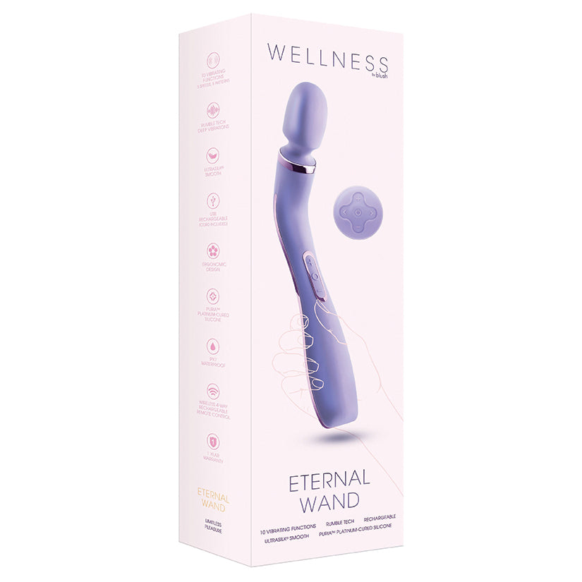 Wellness By Blush Eternal Wand Ultrasilk Vibrating Massage Wand - Made with Puria Silicone