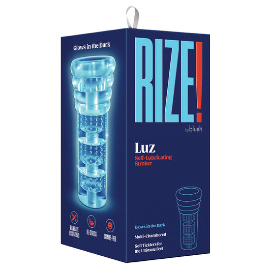 Rize-Luz- Glow-in-the-Dark-Self-Lubricating-Stroker-Clear