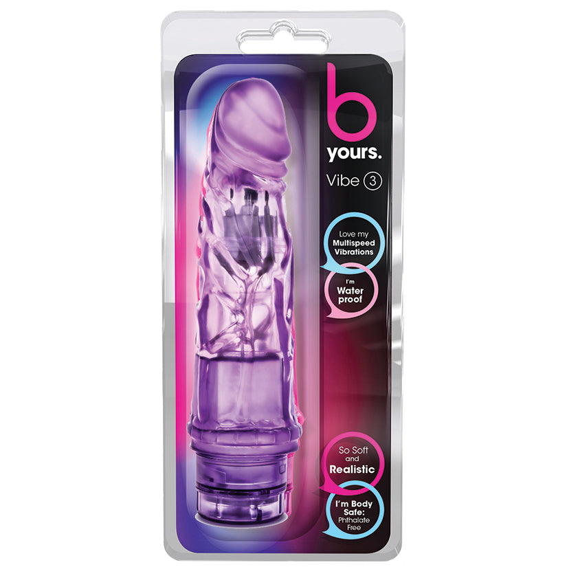 B-Yours-Vibe-#3-Realistic-Purple-7.75-Inch-Long-Vibrating-Dildo