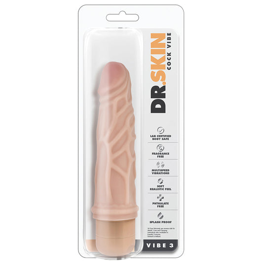 Dr-Skin-Cock-Vibe-3-Realistic-Beige-7.25-Inch-Long-Vibrating-Dildo