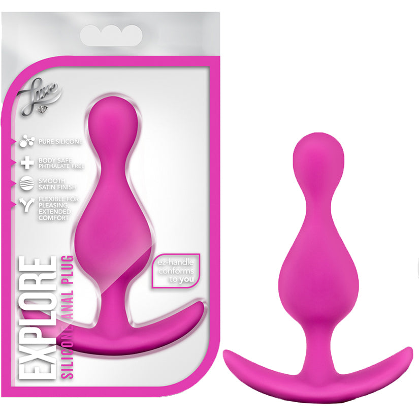 Luxe-Explore-Fuchsia-4.5-Inch-Anal-Plug-With-Handle