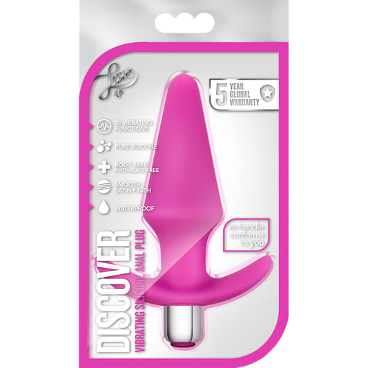 Luxe-Discover-Pink-5-Inch-Vibrating-Anal-Plug-With-Handle