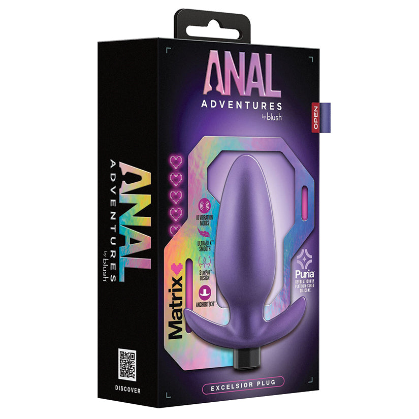Blush Anal Adventures Matrix Excelsior Plug: Tapered Tip Widens For Filling Sensations in Astro Violet With Stayput Technology & AnchorTech Base