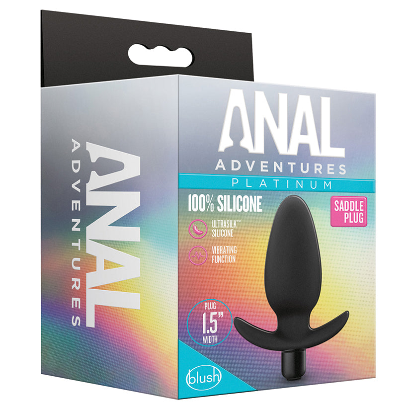 Anal-Adventures Platinum Saddle-Black-4.5-Inch-Vibrating-Anal-Plug