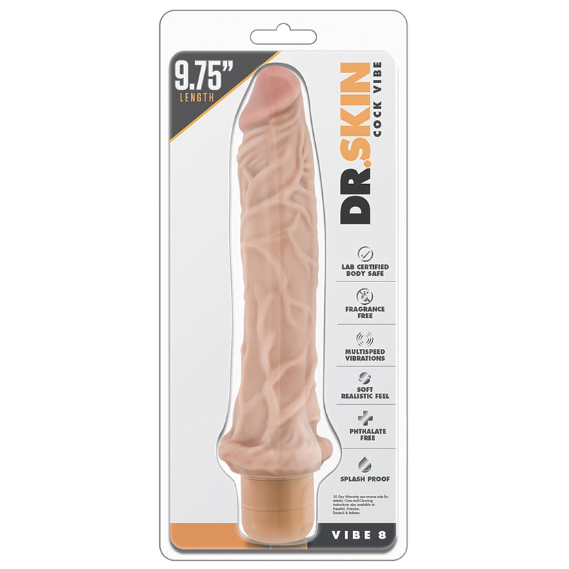 Dr-Skin-Cock-Vibe-8-Realistic-Beige-9.75-Inch-Long-Vibrating-Dildo