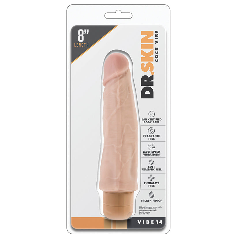 Dr-Skin-Cock-Vibe-14-Realistic-Beige-8-Inch-Long-Vibrating-Dildo