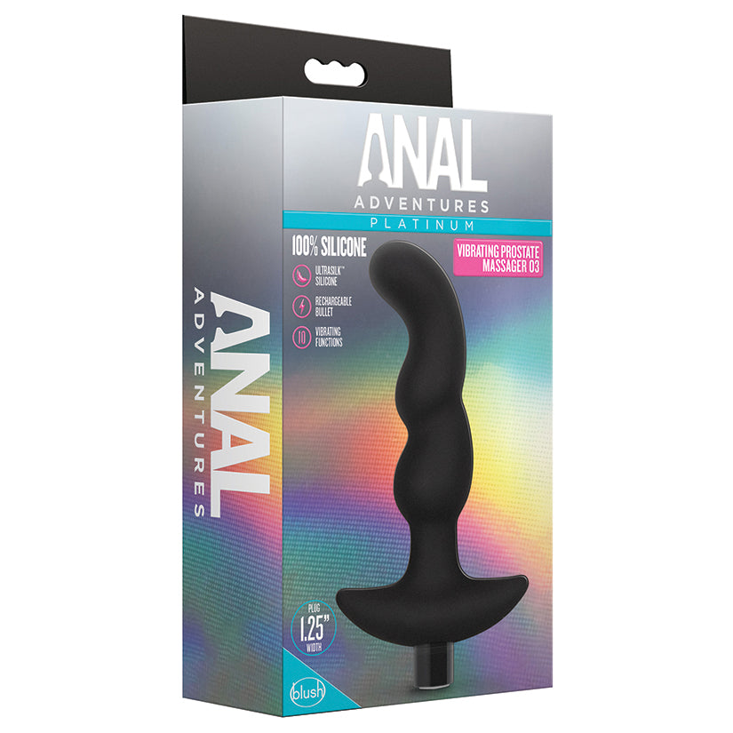 Anal-Adventures Platinum-Prostate-Massager-03 -Black-6-Inch-Vibrating-Rechargeable-Anal-Plug