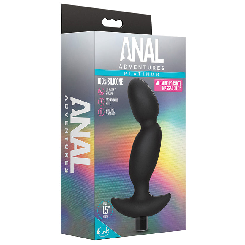 Anal-Adventures Platinum-Prostate-Massager-04 -Black-6.5-Inch-Vibrating-Rechargeable-Anal-Plug