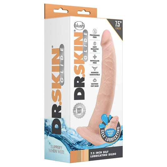 Dr-Skin-Glide-Realistic-Vanilla-7.5-Inch-Long-Dildo-With-Suction-Cup-Base