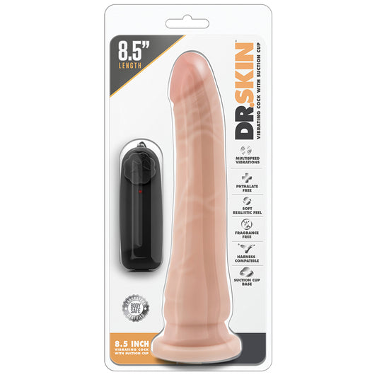 Dr-Skin-Realistic-Curved-G-Spot-Vanilla-8.5-Inch-Long-Remote-Control-Vibrating-Dildo-With-Suction-Cup-Base