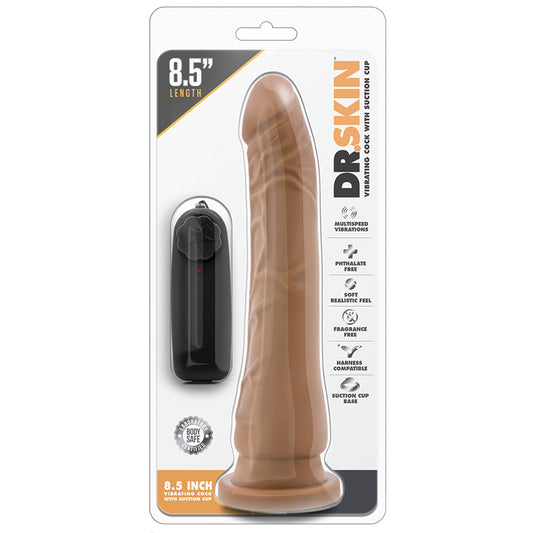Dr-Skin-Realistic-Curved-G-Spot-Mocha-8.5-Inch-Long-Remote-Control-Vibrating-Dildo-With-Suction-Cup-Base
