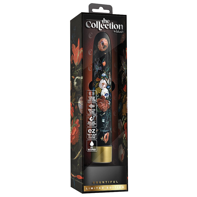 Blush The Collection Bountiful 7 Inch Slimline G-Spot Vibrator In Flora- 10 RumbleTech Vibration Modes