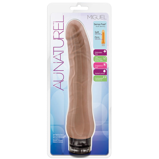 Au-Naturel-Miguel-Realistic-Latin-10-Inch-Long-Vibrating-Dildo
