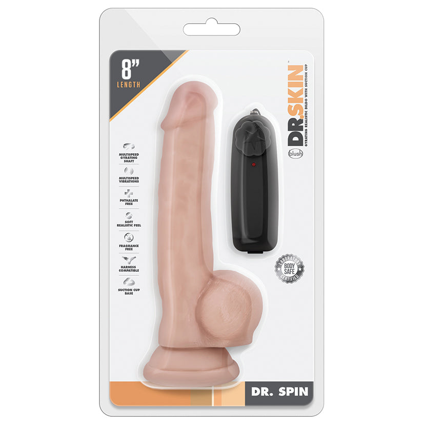 Dr-Skin-Dr-Spin-Realistic-G-Spot-Vanilla-8.5-Inch-Long-Remote-Control-Vibrating-Dildo-With-Suction-Cup-Base