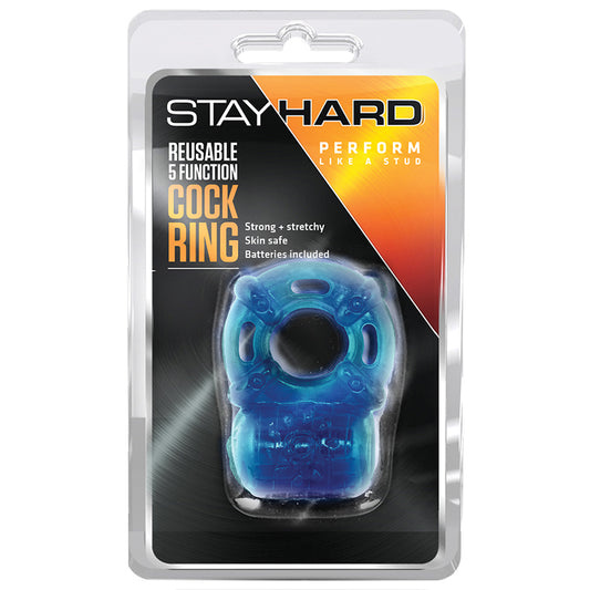 Stay-Hard-Reusable-Blue-5-Function-Vibrating-Penis-Ring