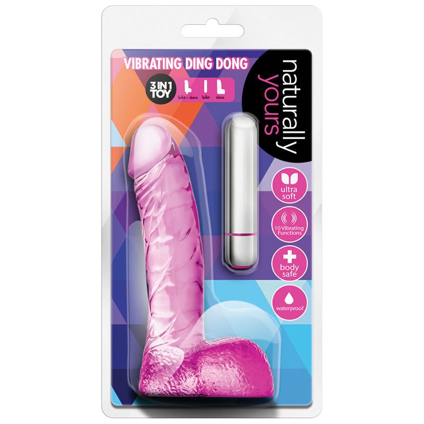 Naturally-Yours-Vibrating-Ding-Dong-Pink-6.5-Inch-Vibrator