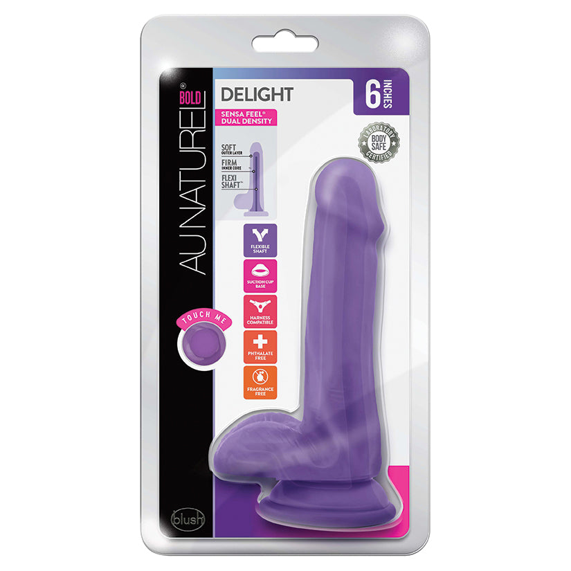 Au-Naturel-Bold-Delight-Realistic-Purple-6.5-Inch-Long-Dildo-With-Balls-Suction-Cup-Base