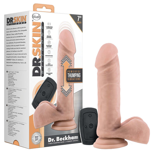 Dr-Skin-Silicone-Dr-Beckham-Vanilla-7.5-Inch-Long-Rechargeable-Remote-Control-Vibrating-Dildo-With-Suction-Cup-Base