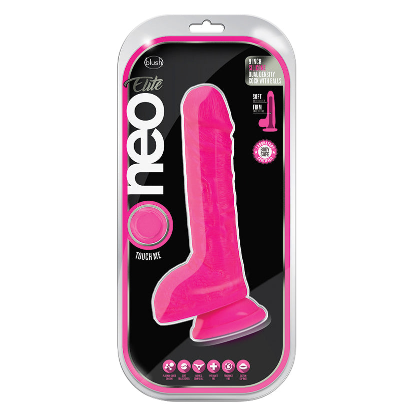 Neo-Elite-Neon-Pink-9-Inch-Long-Dildo