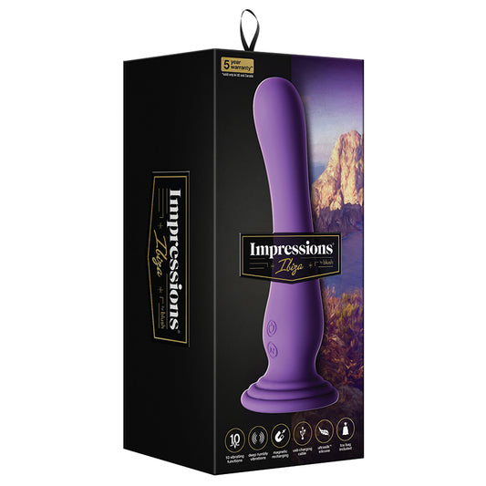 Impressions-Ibiza-Curved-G-Spot-Plum-7.75-Inch-Long-Rechargeable-Vibrating-Dildo-With-Suction-Cup-Base