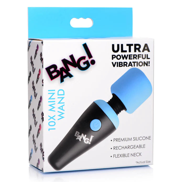 Bang! 10X Vibrating Mini Silicone Wand - Blue