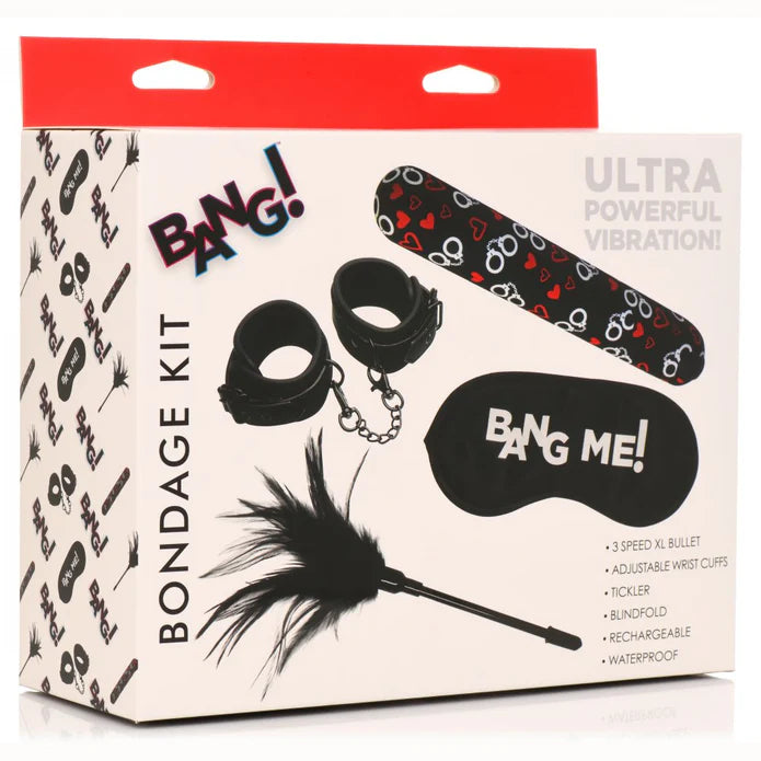 Bang! Bondage Kit - XL Bullet, Cuffs, Tickler, and Blindfold
