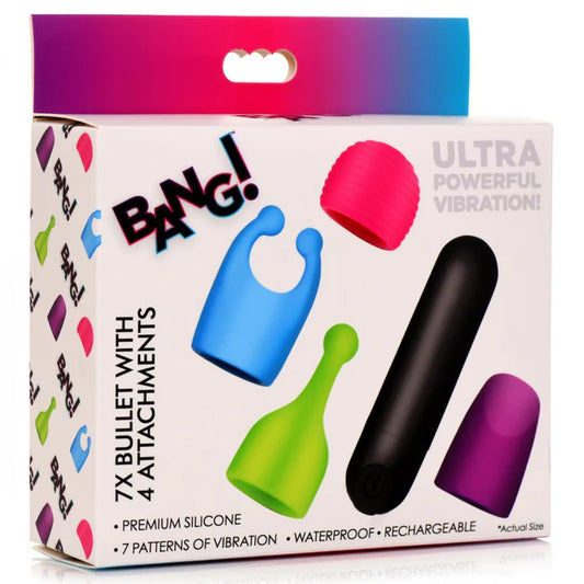 Bang! Rechargeable Bullet with 4 Attachments