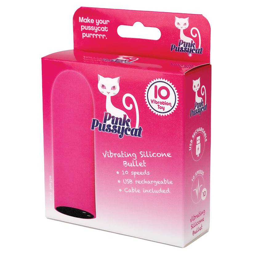 Pink-Pussycat-Vibrating-Silicone-Bullet