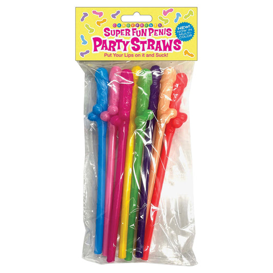 Super Fun Penis Multicolor Straws (8 Pack)
