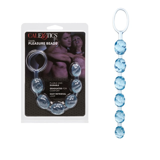 CalExotics Swirl Pleasure Beads - Blue