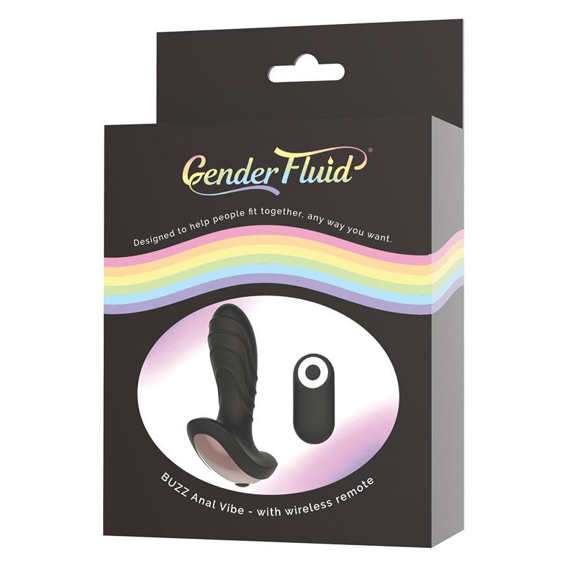 Gender Fluid Buzz Anal Vibe with Remote - Black