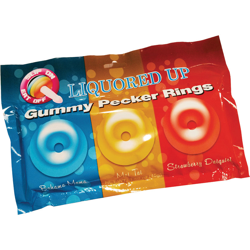 Liquored Up Pecker Gummy Rings - Assorted 3 Pack