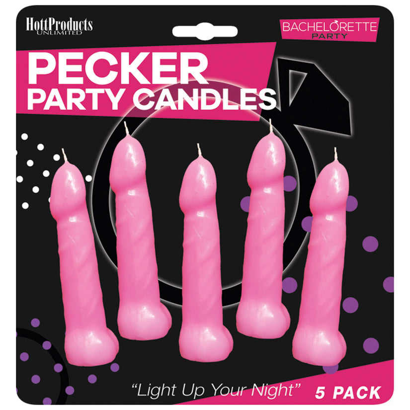 Bachelorette Party Pecker Party Pink Candles (5 Pack)