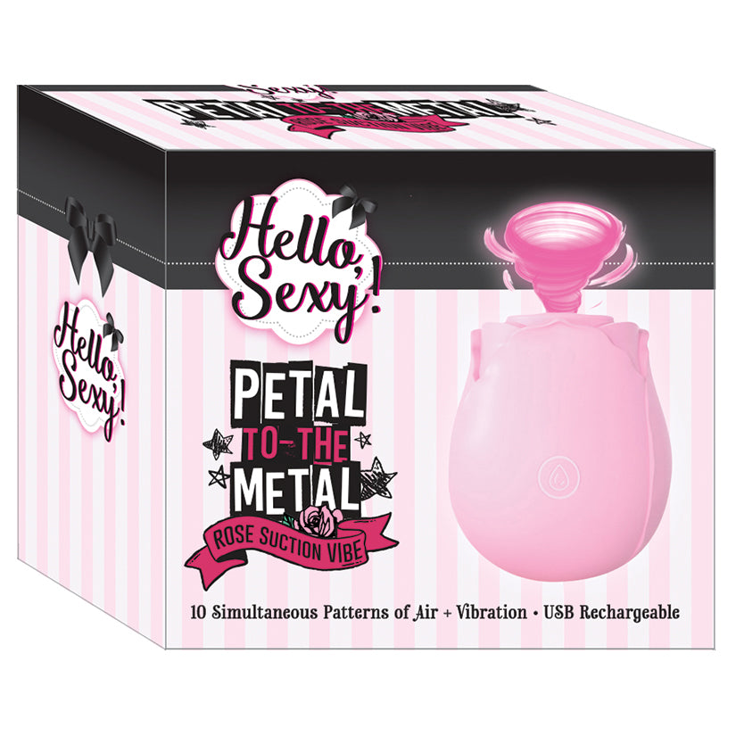 Hello Sexy Petal To The Metal Rose Suction Vibe - Pink