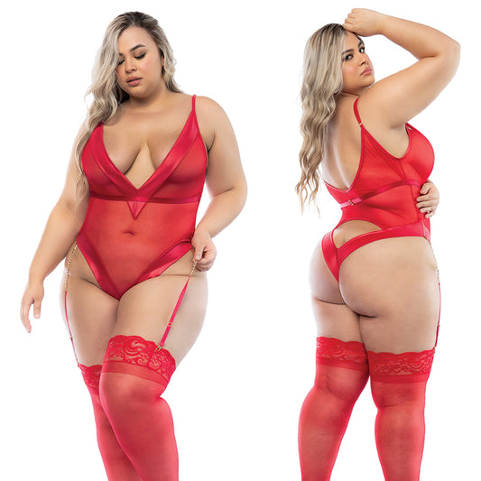 Hello Sexy The Lola Bodysuit - Red 2X/3X