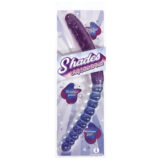 Icon Brands - Shades 18 Inch Double Dong - Blue and Violet