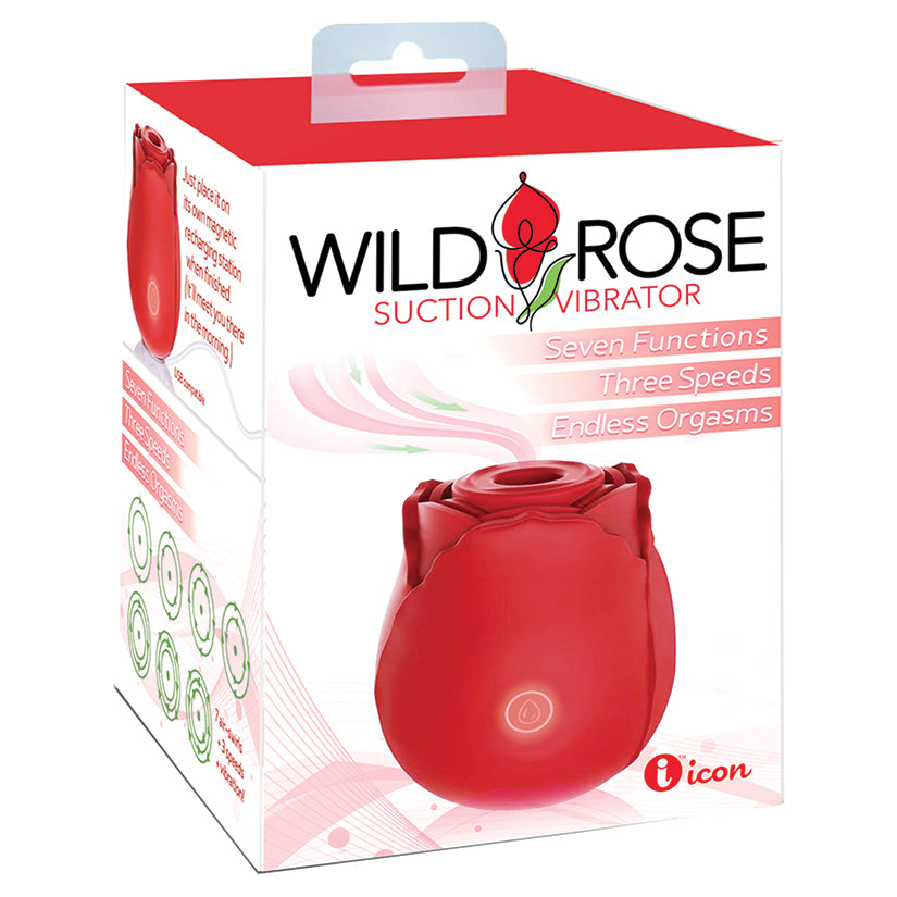 Icon Brands - Wild Rose Rechargeable Silicone Suction Vibrator