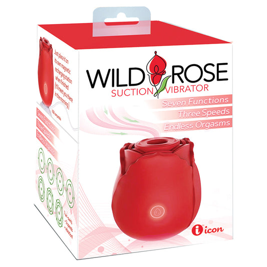 Icon Brands - Wild Rose Rechargeable Silicone Suction Vibrator