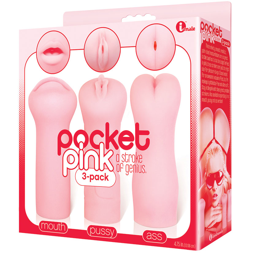 Icon Brands - Pocket Pink Mini Masturbator - 3 Pack