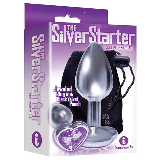 Icon Brands - The Silver Starter Heart Jewel Plug - Violet