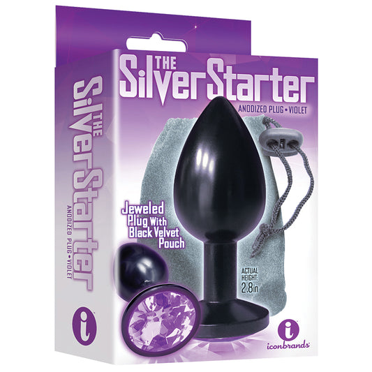 Icon Brands - The Silver Starter Round Jewel Plug - Violet