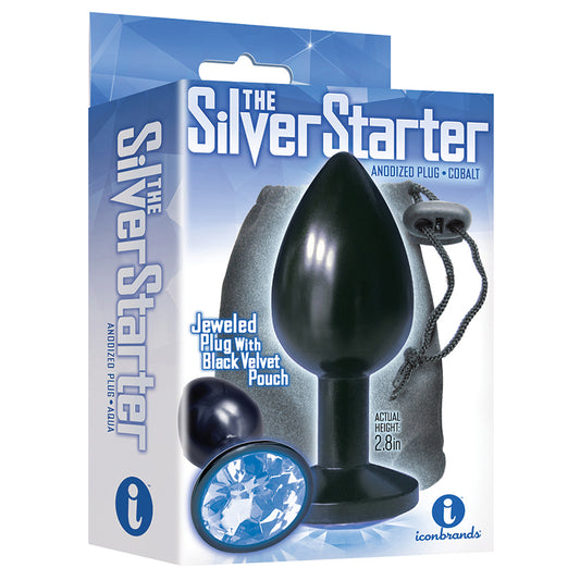 Icon Brands - The Silver Starter Round Jewel Plug - Colbalt