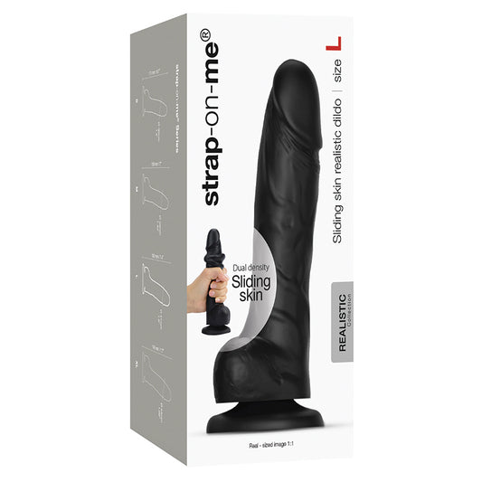 Strap On Me Sliding Skin Realistic Dildo - Black L