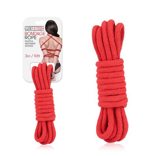 Lux Fetish Sexy Bondage Rope 3m / 10ft - Red