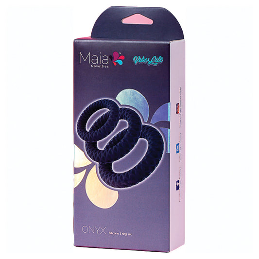 Maia-VIBELITE-ONYX-3-Piece-Liquid-Silicone-Cock-Ring-Set