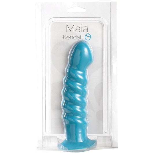 Maia-KENDALL-Silicone-Dong-Swirled-Satin-Finish-Neon-Blue-775