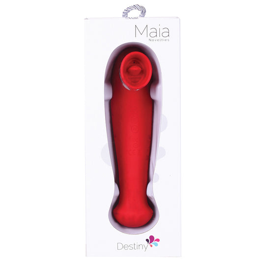 Maia-DESTINY-15-Function-Rechargeable-Suction-+-Vibration-+-3-Motors-Cherry-Red