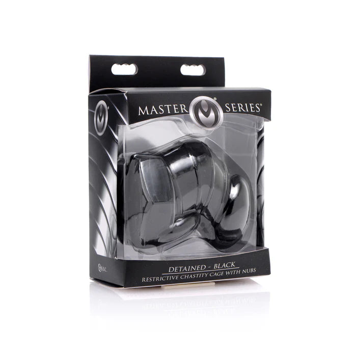 Master Series Detained - Black Restrictive Chastity Cage